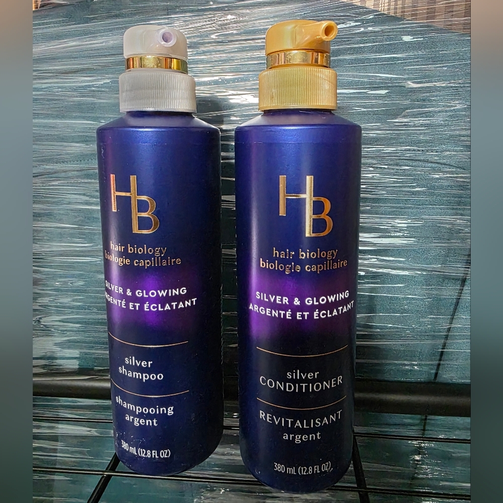 Silver & Glowing Shampoo and Conditioner Set - Blue and Gold